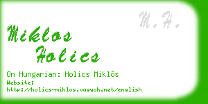 miklos holics business card
