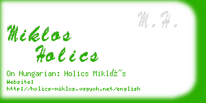 miklos holics business card